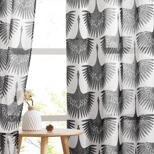 95 inch Long Linen Curtains Semi Sheer Curtains Privacy Protect Farmhouse Pat...