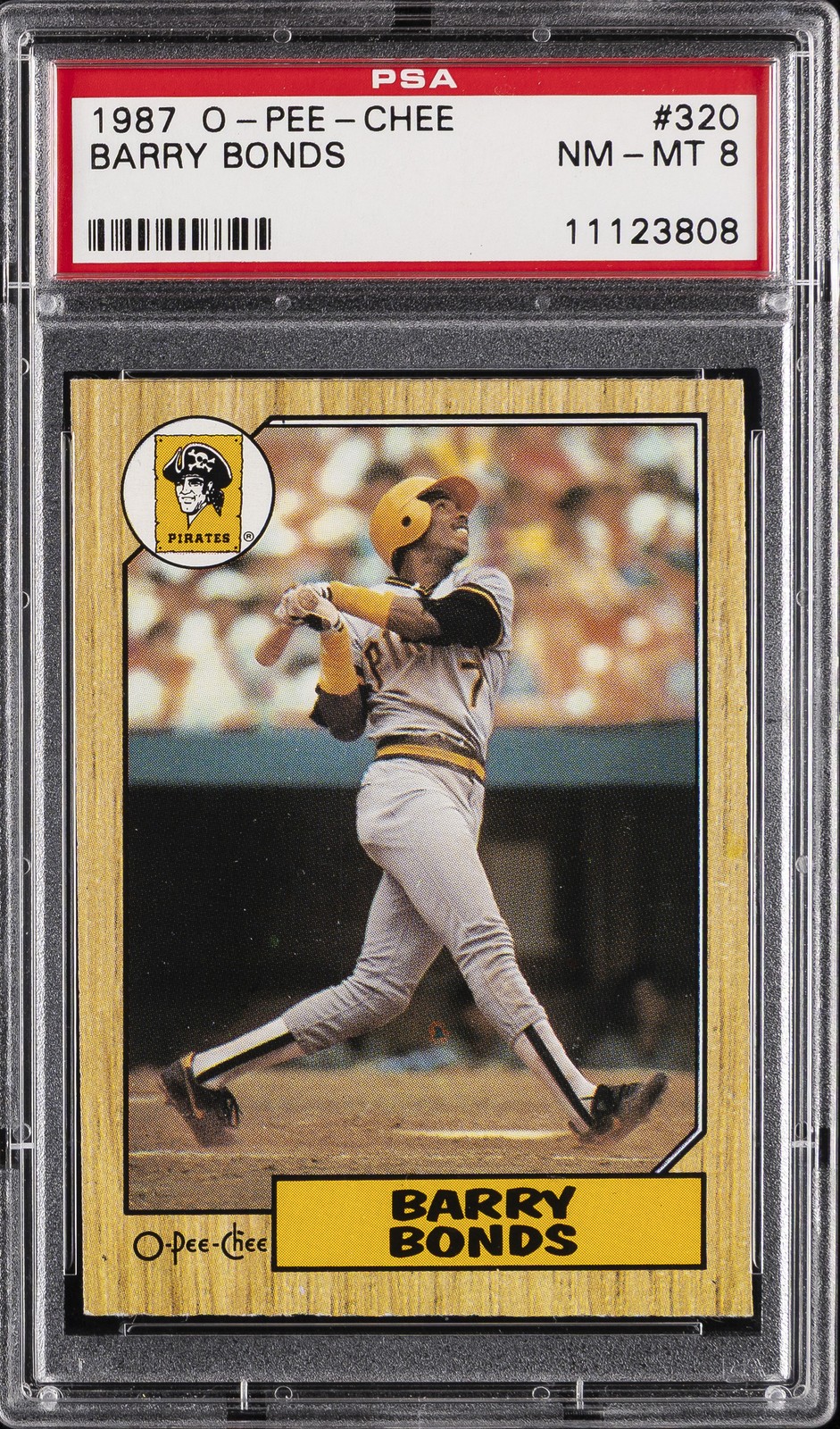 1987 O-PEE-CHEE #320 BARRY BONDS ROOKIE RC PSA 8
