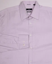 Hugo Boss Slim Fit Dress Shirt Light Purple Herringbone 16-34/35