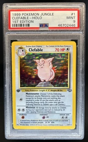 1999 Pokemon Jungle 1st Edition Clefable #1/64 PSA 9