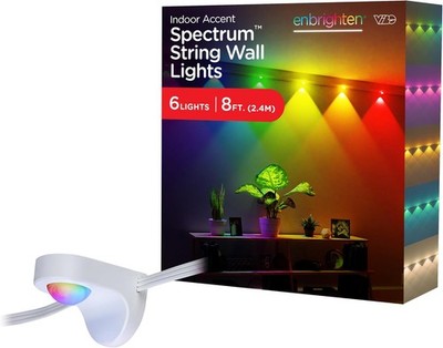 Enbrighten Spectrum Remote Controlled Indoor Accent Wall String 8 Ft, White 