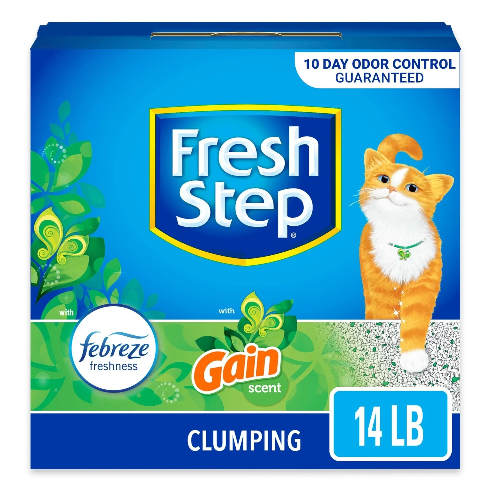 Fresh Step Clumping Cat Litter with Febreze Gain Scent, Long