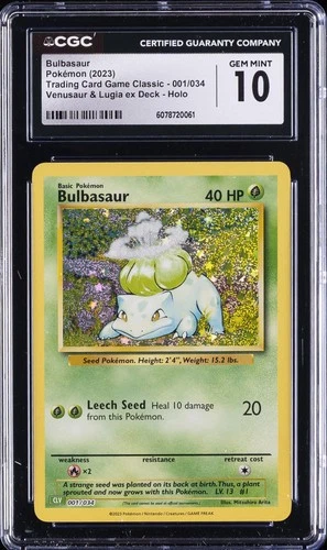 2023 POKEMON #001/034 BULBASAUR CGC 10 GEM MINT