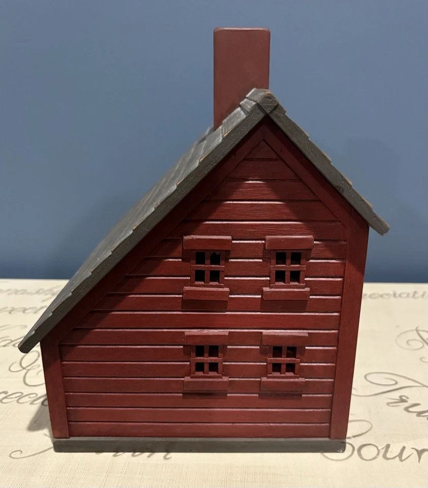 Arte popular Harold Turpin 2 pisos - Casa de caja de sal roja Foto 4 de 4