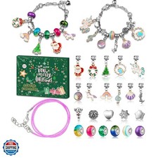 Girls Advent Calendar 2025, Charm Bracelets Making Kit for Kids Christmas Cou...