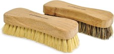 All-Natural Wooden Scrub Brush Set  Wooden Handle  Tampico and Palmyra br