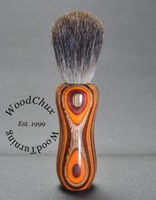 Handmade Color Wood Silver Badger Hair Shaving Brush Made In USA Wood 298