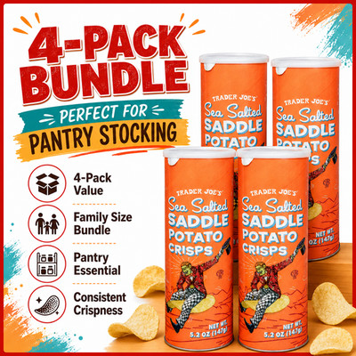 4 Pack Trader Joe's Sea Salted Saddle Potato Crisps 5.2 oz