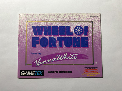 Wheel of Fortune featuring Vanna White Manual | Nintendo NES | NES-Y6-USA | Used