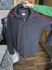 Klepper Winterjacke Herren, Gr. 52, Grau, Rot, Kapuze, Aqua Stop, Winddicht