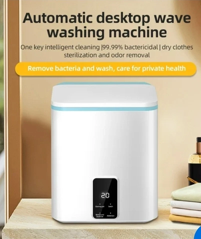Mini Washing Machine - 3.8L Capacity, Ozone & Blue Light Sterilization by BUMAI - Image 3 of 4