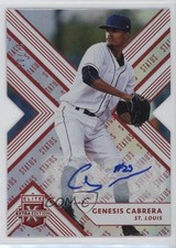 2018 Elite Extra Edition Status Red Die-Cut 10/75 Genesis Cabrera #133 Auto 4pn