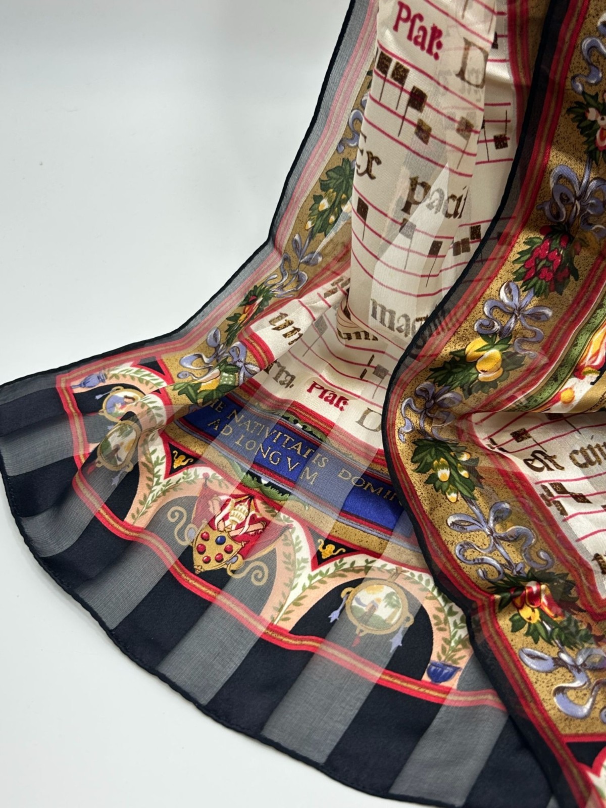 ECHO Silk Scarf Rectangular Long Hand Rolled Scar… - image 7