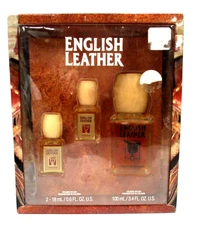 NOS Vintage English Leather Cologne Splash 3.4 oz & (2) 0.6 oz gift set