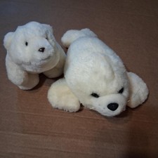 Peluche de oso polar blanco y foca Gund de la década de 2000