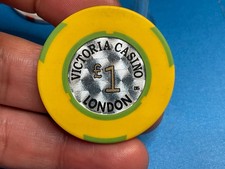 $1————VICTORIA CASINO———LONDON CASINO CHIP———-—-Z—3849