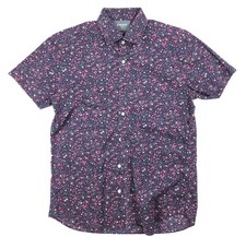 Bonobos Slim Fit Purple Floral Print Button S/S Dress Shirt Men's Neck Size 15.5