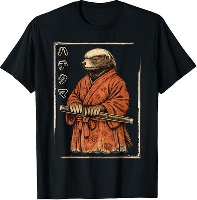 Honey Badger Samurai Shirt   Japanese Warrior Animal Art T-Shirt