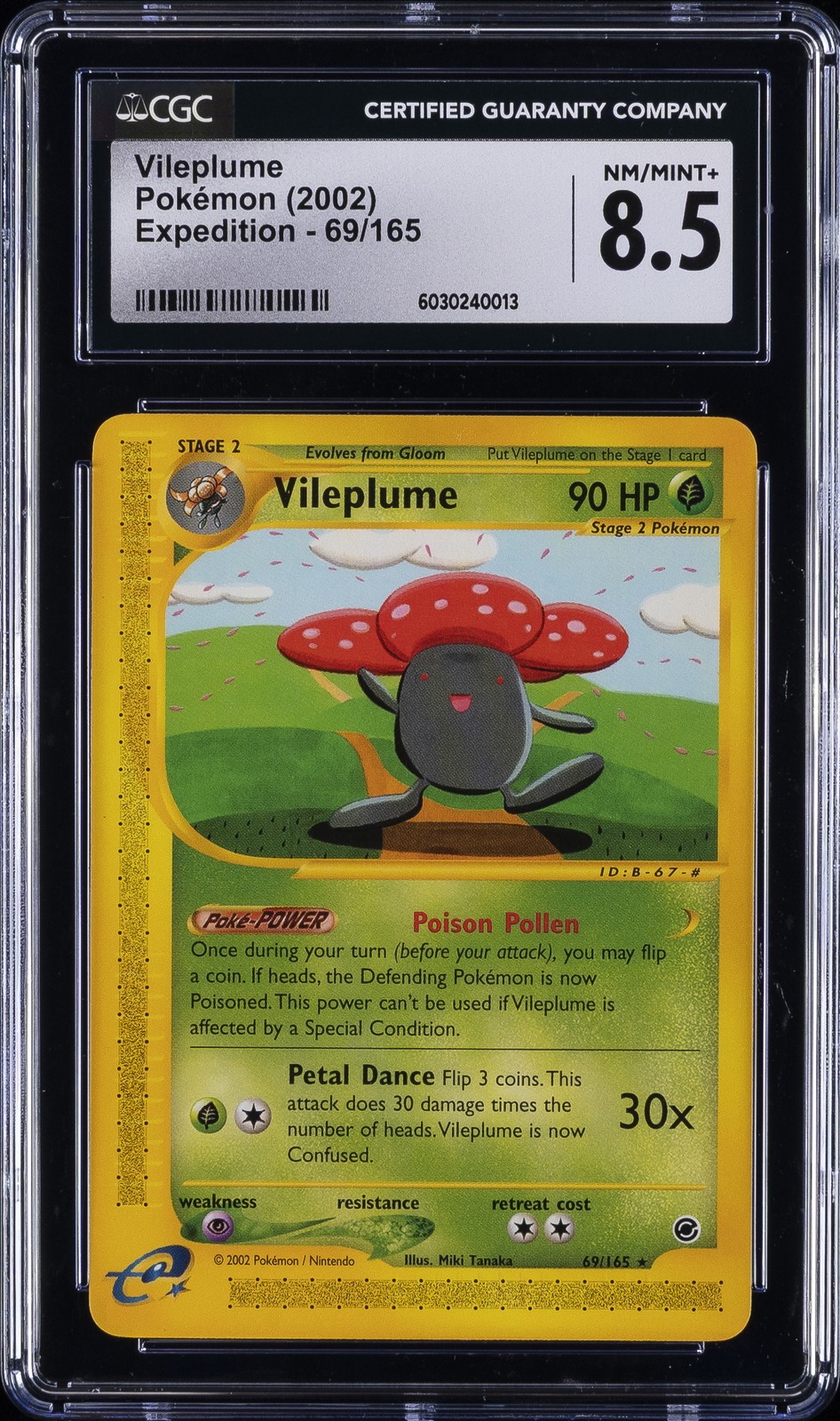 2002 POKEMON EXPEDITION #69/165 VILEPLUME CGC 8.5