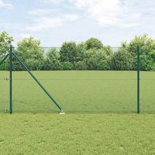 WALPLUS Welded Wire Fence with 7 Spike Posts Green 1.2x10 m Steel