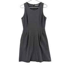 Madewell Dress Womens Small Gray Stripe Fit & Flare Sleeveless Knit Workwear