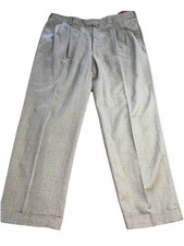 Tommy Hilfiger WOOL pleated Pants Mens 40/30 Beige Tan NEW Wool Twill Slacks 40