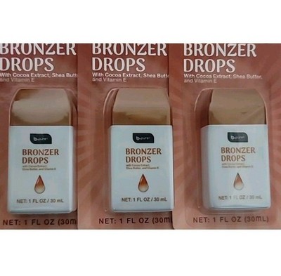 B.Pure Bronzer Drops w Cocoa Extract Shea Butter & Vitamin E 3 Piece Set