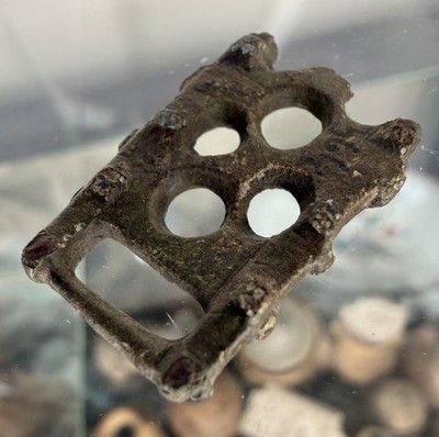 Medieval Bronze Open Work Hasp, Saxon or Viking - Detecting Find