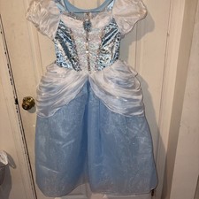 Disney Cinderella Dress Costume Puffy Sleeves Size 7/8 Beautiful