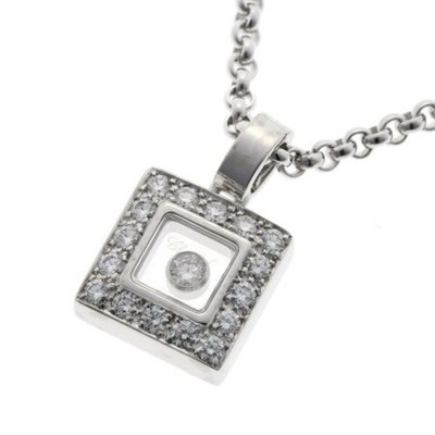 Chopard Happy Diamonds Square 18K White Gold Necklace 750