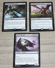 MTG 3x Black Rare & Mythic Rune Scarred Demon, Of Dark Schemes, Reiver