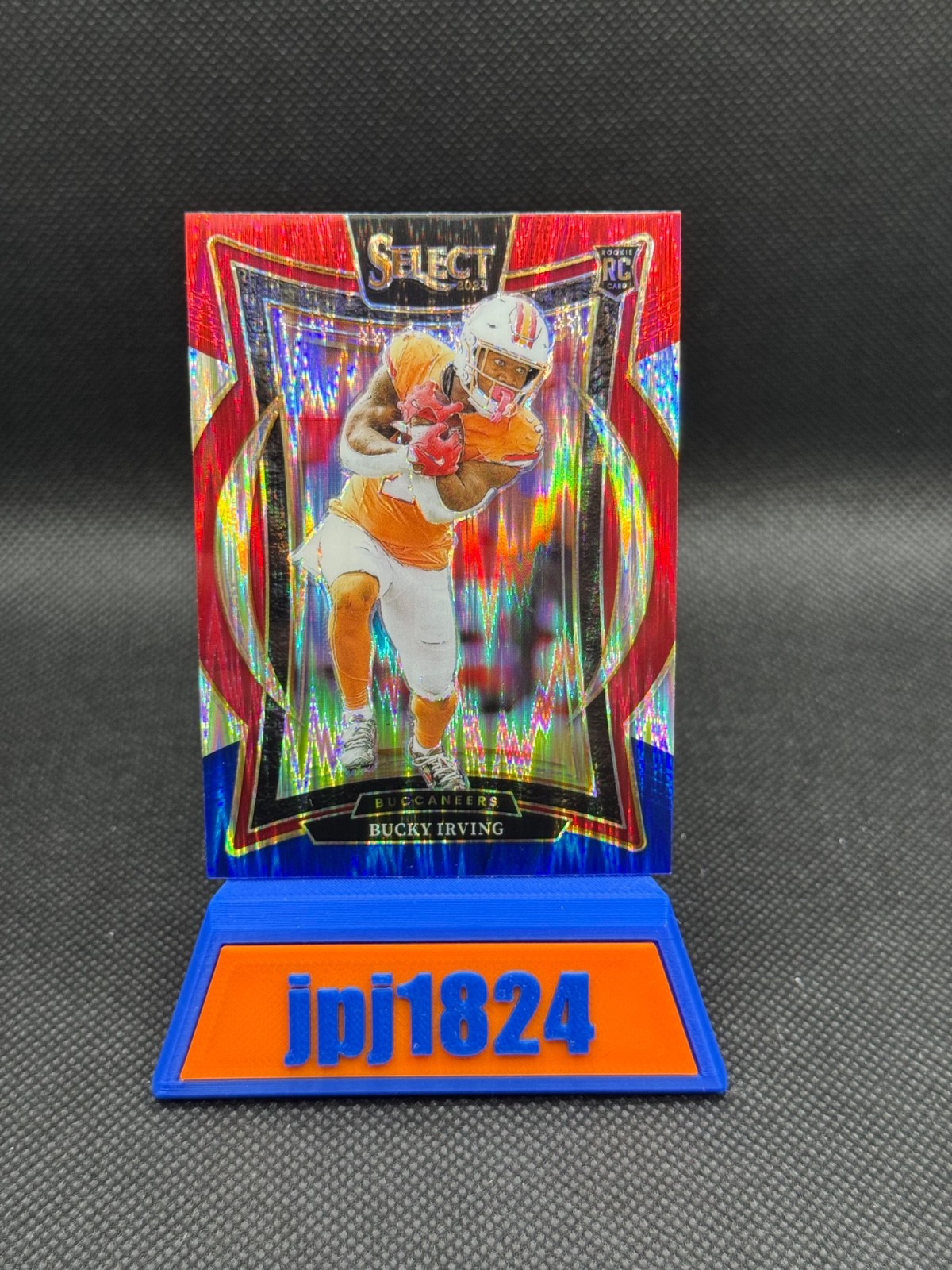 2024 Panini Select - Concourse Bucky Irving #4 Red & Blue Shock Prizm (RC)