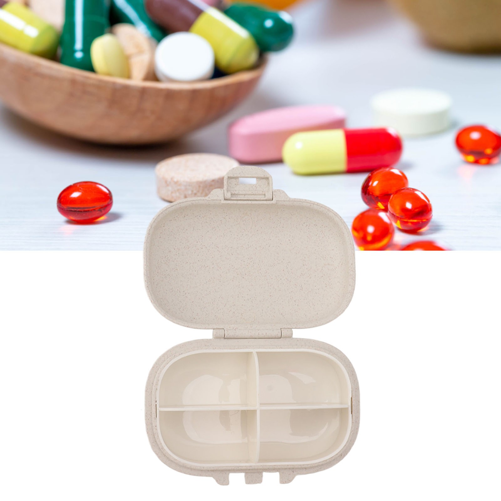 Portable Medicine Organizer Snap Design Daily Medicine Holder For Travel Popular
