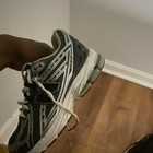 New Balance Black/Gray/White Low Top Lace-Up Athletic Sneakers Teens — photo 1