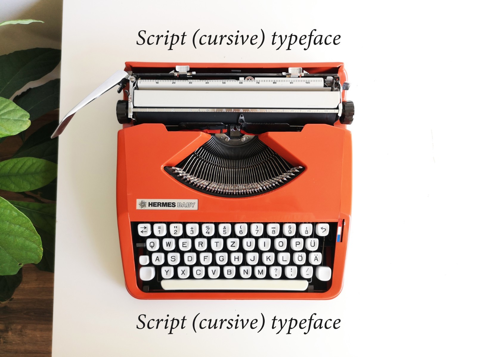 Cursive typeface | Hermes Baby | Typewriter | 1960s | Serviced  UPS 3-Day