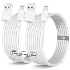 GENUINE Apple 2 Meter 6 ft. USB-A to Lightning Cable Lot of 6 Cables