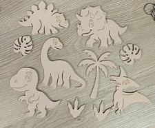 Wooden MDF Dinosaur craft shapes set of 10 - 10cm