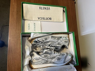 Bottega Veneta Orbit Sneakers Silver/White, Size 11 US 45 EU
