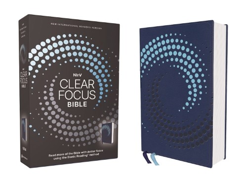 NIrV, Clear Focus Bible, Leathersoft, Navy by  Zondervan - 9780310465614