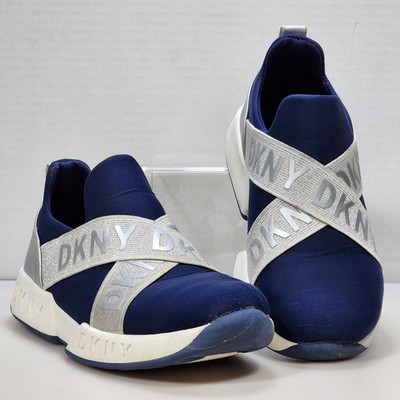 DKNY Youth Girls Sneakers Shoes Size 11 Navy Blue & Silver DKN736