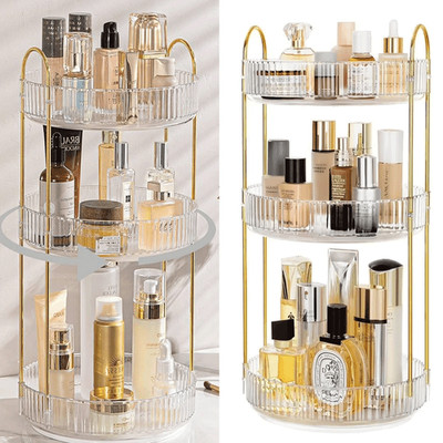 Make-Up Organizer Schminktisch Organizer Kosmetik Aufbewahrungsbox 360° Drehbar