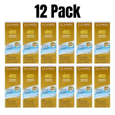 Clairol SOY4PLEX Liquicolor 7AA 34D Medium Ultra Cool Blonde Bulk Lot 12pack 2oz