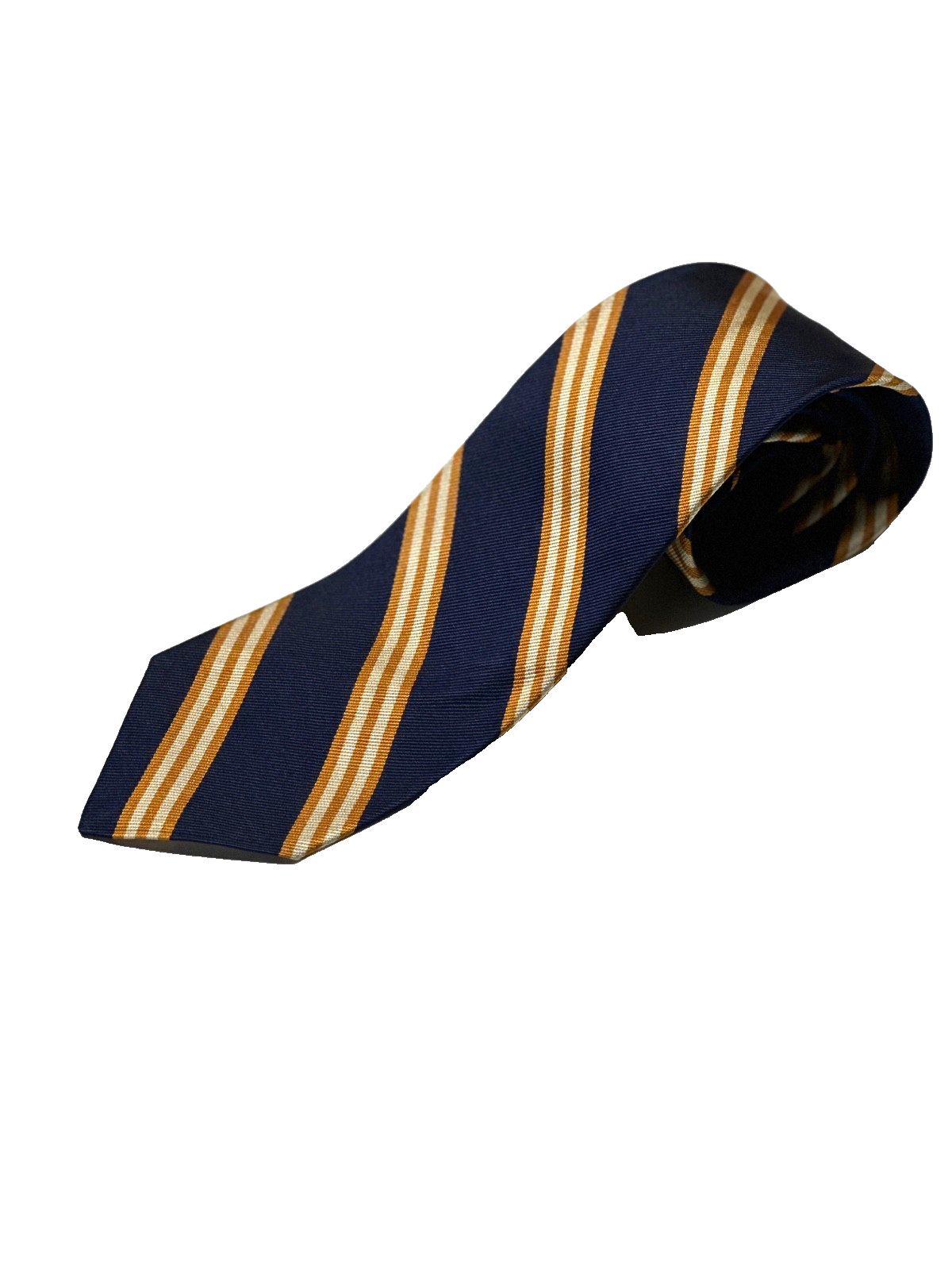 Vintage Brooks Brothers Makers Tie All Silk Striped Blue Gold 3.25 x 56 Repp UK