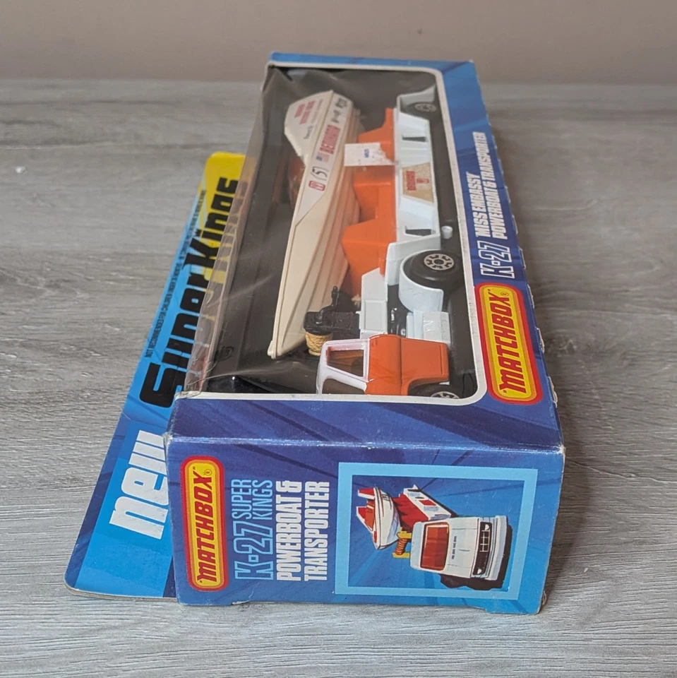 Matchbox Super Kings K-27 lancha motora y transportador - cabina naranja/blanca - excelente Foto 3 de 4