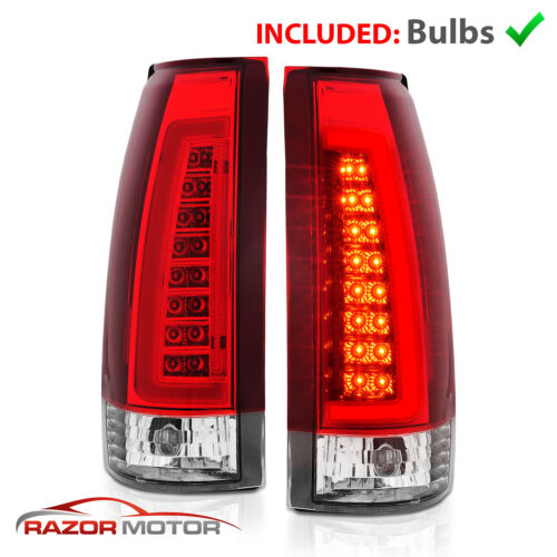 1988-99 C-Bar LED Red Taillight Set for Chevy/GMC C10 C/K Silverado Tahoe Sierra - Picture 3 of 10