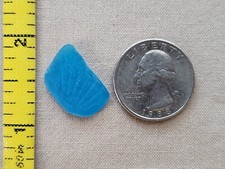 PURE BEACH SEA GLASS SURF TUMBLED ELECTRIC TURQUOISE BLUE PATTERN PENDANT N6
