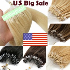 Loop Micro Ring Real Human Hair Extensions Micro Beads Link Remy Brazilian Hair