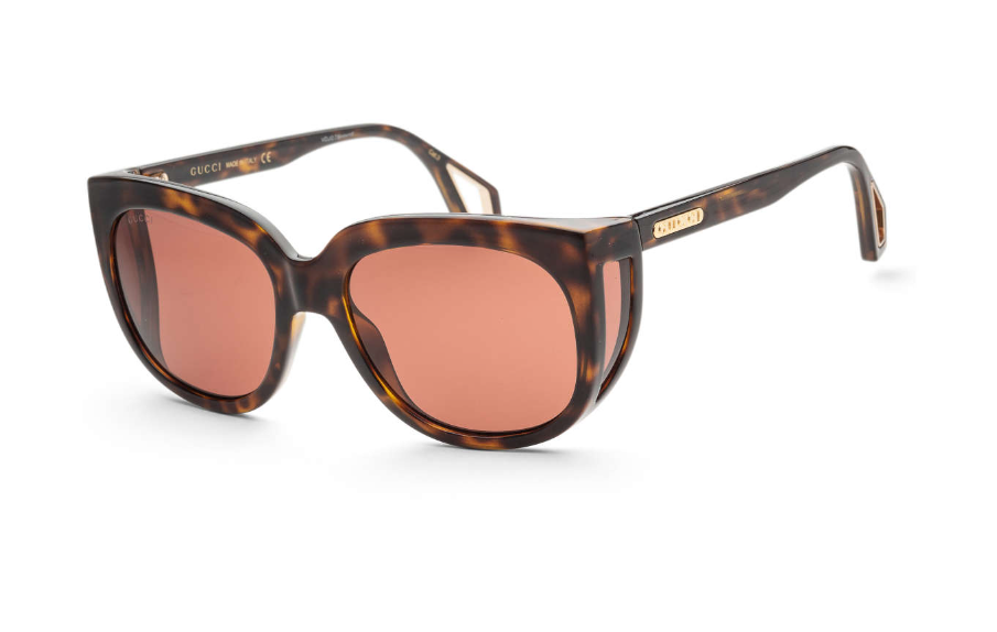 Gucci Sunglasses gg0468S Dark Tortoise/Red lens Gucci GG0468S 002 Havana/Brown Gold Soft Square Women main image 4
