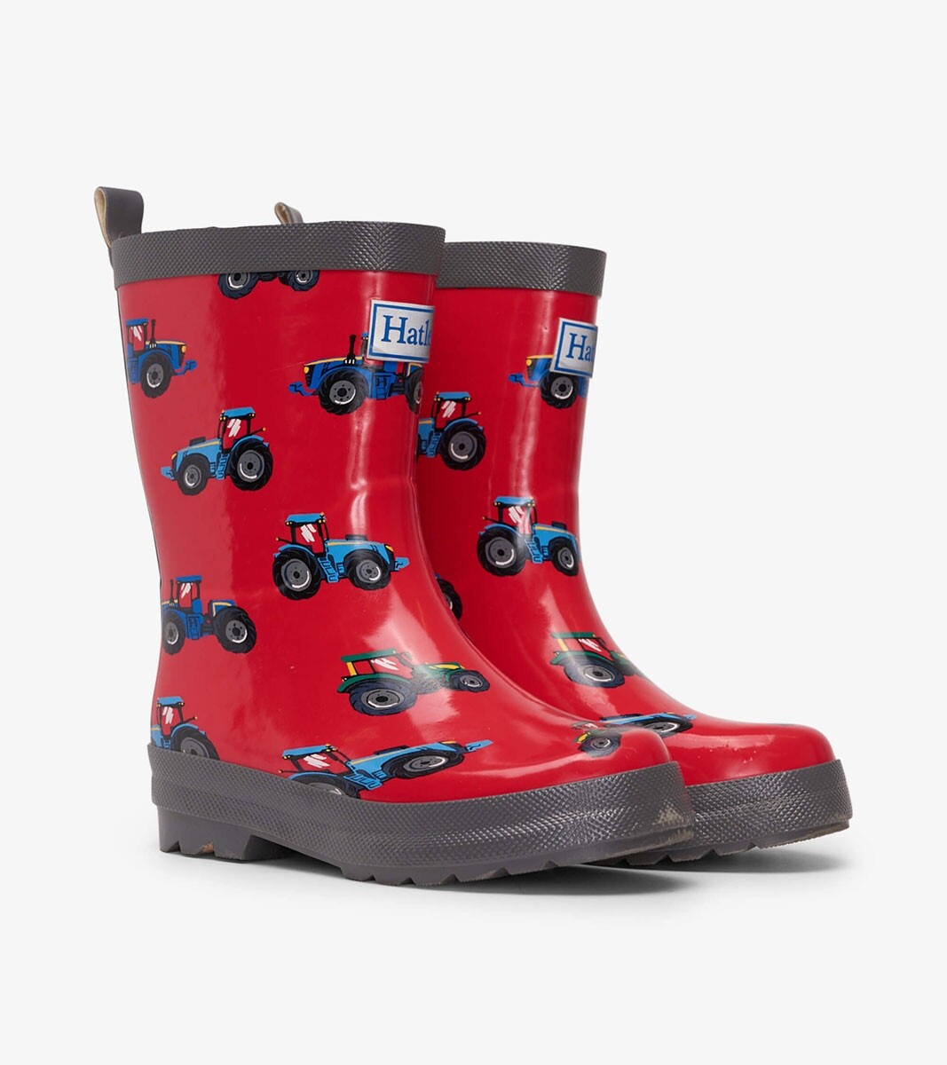 NEW Farm Tractors Shiny Kids Rainboots Gumboots By Hatley