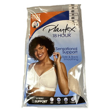 Playtex 18 Hour Bra 48C Wire-Free 20/27 4-Way Tru Support Comfort Straps Beige